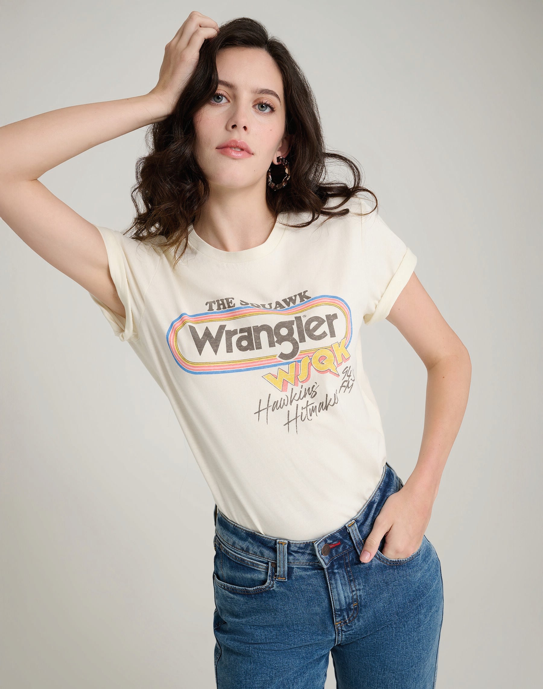 WRANGLER Wskq Tee T-Shirt - Soft Pistachio Cream - 112378559 von Wrangler