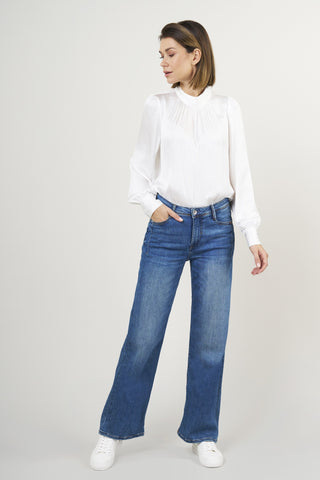 BLUE FIRE Judy Wide Leg Jeans - Coastal Stone Blue - 1156.261