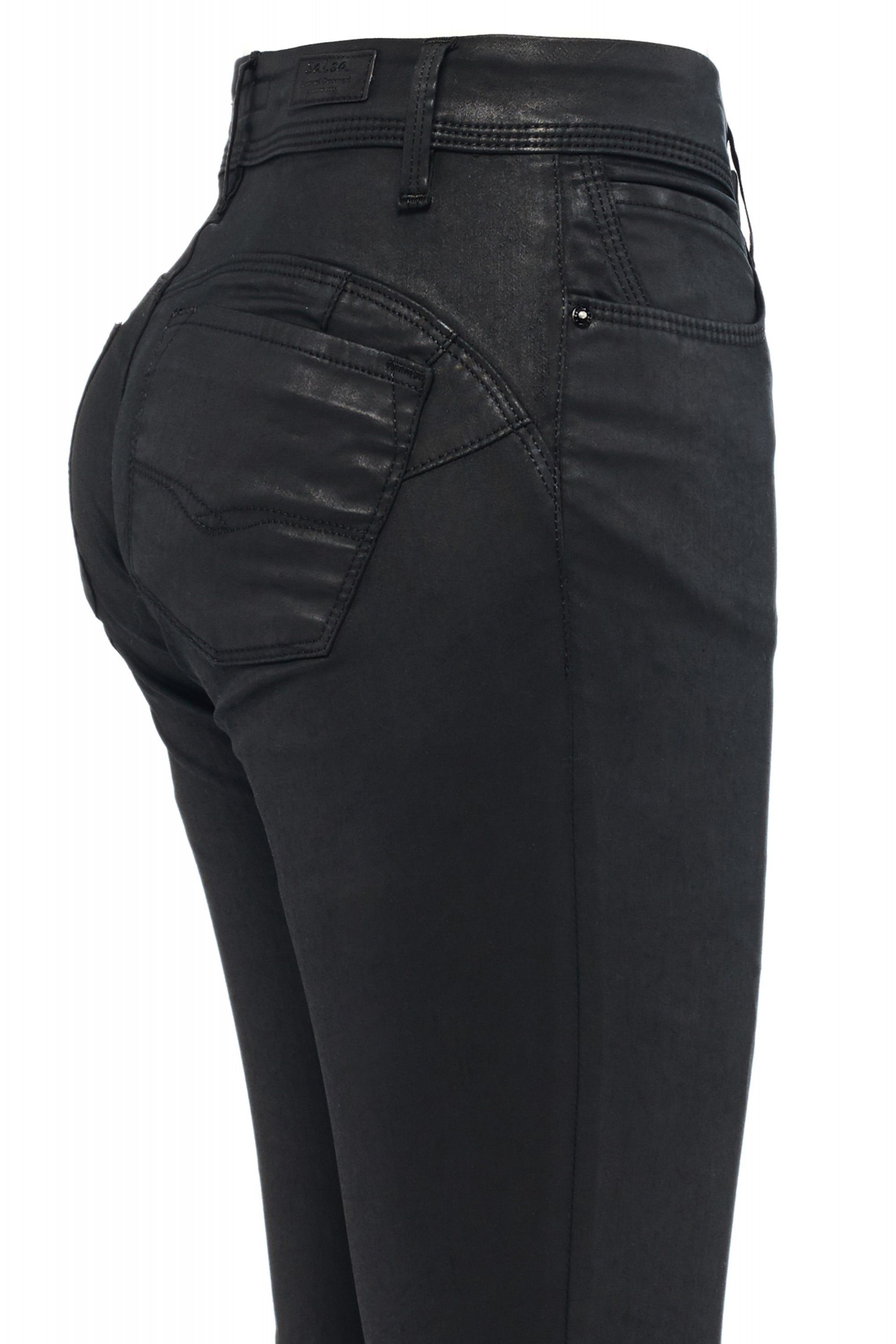 SALSA Wonder Push Up cropped gecoated Capri - Midnight Leather Ink - 120200.0000 von Salsa