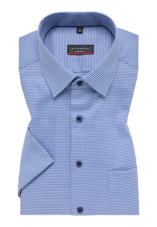 ETERNA MODERN FIT Kurzarm Hemd - Sky Dots Blue - 8038-12-C19P