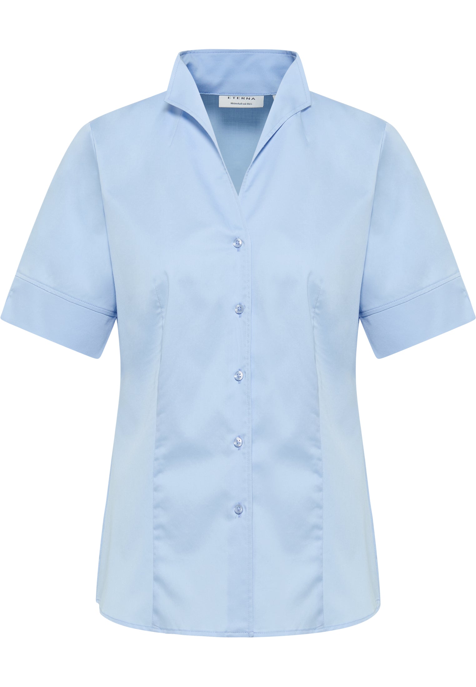 ETERNA REGULAR FIT Kurzarm Bluse - Sky Dawn Satin - 5585-12-H266