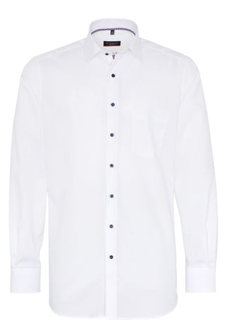 ETERNA MODERN FIT Langarm Hemd - Crystal White Navy - 1300-00-X19P