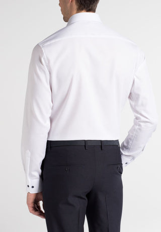 ETERNA MODERN FIT Langarm Hemd - Crystal White Navy - 1300-00-X19P