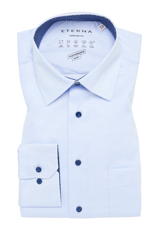 ETERNA COMFORT FIT Performance Shit Langarm Hemd - Seabreeze Chambray - 4060-10-E14E