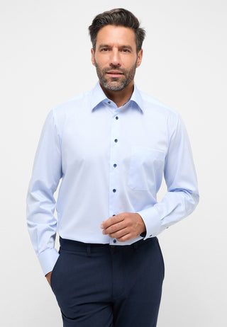 ETERNA COMFORT FIT Performance Shit Langarm Hemd - Seabreeze Chambray - 4060-10-E14E