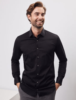 pierre cardin chemise slim fit manches longues noir 9095 8800 26880.9095