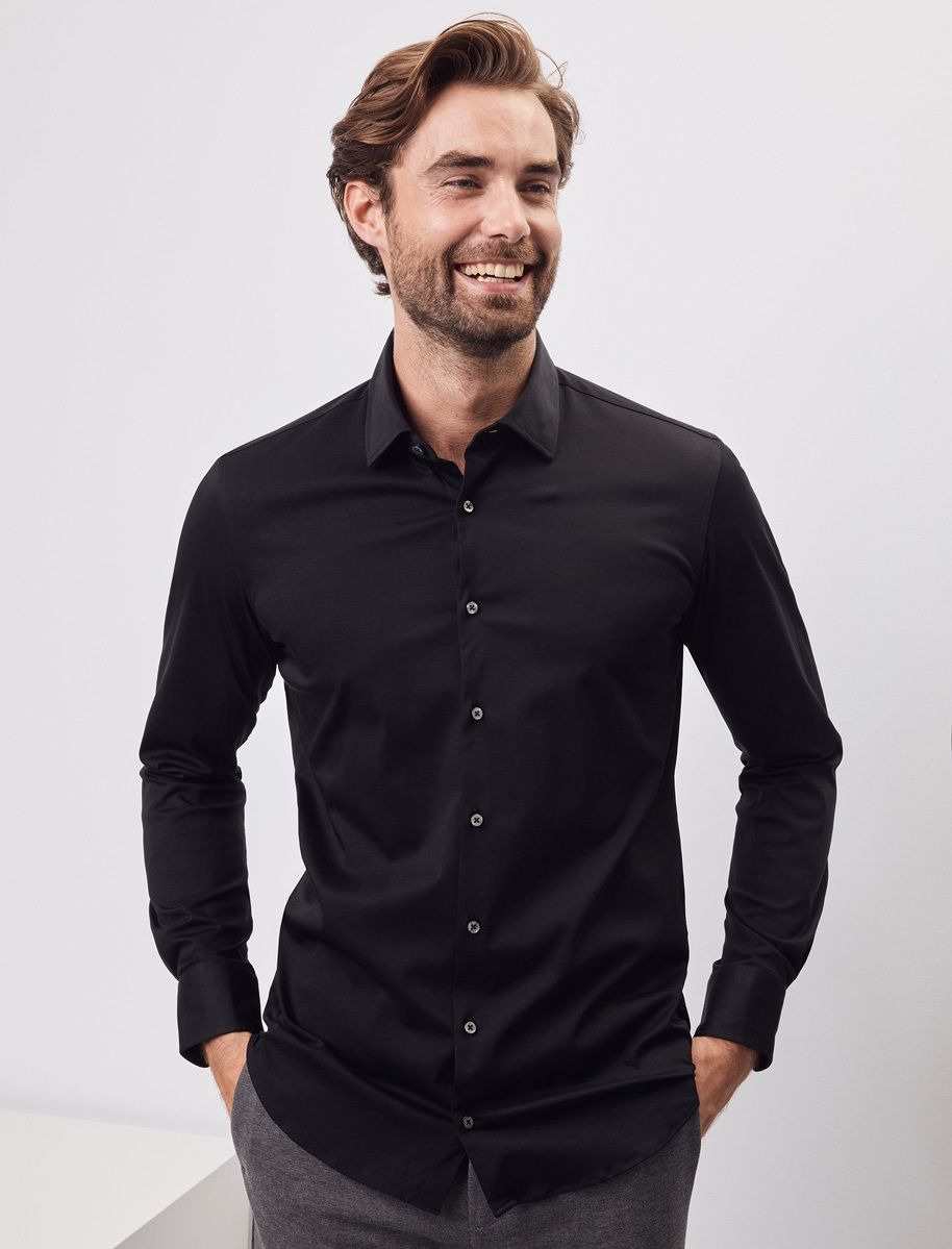 PIERRE CARDIN Slim Fit Hemd Langarm - Midnight Obsidian - 8800 26880.9095