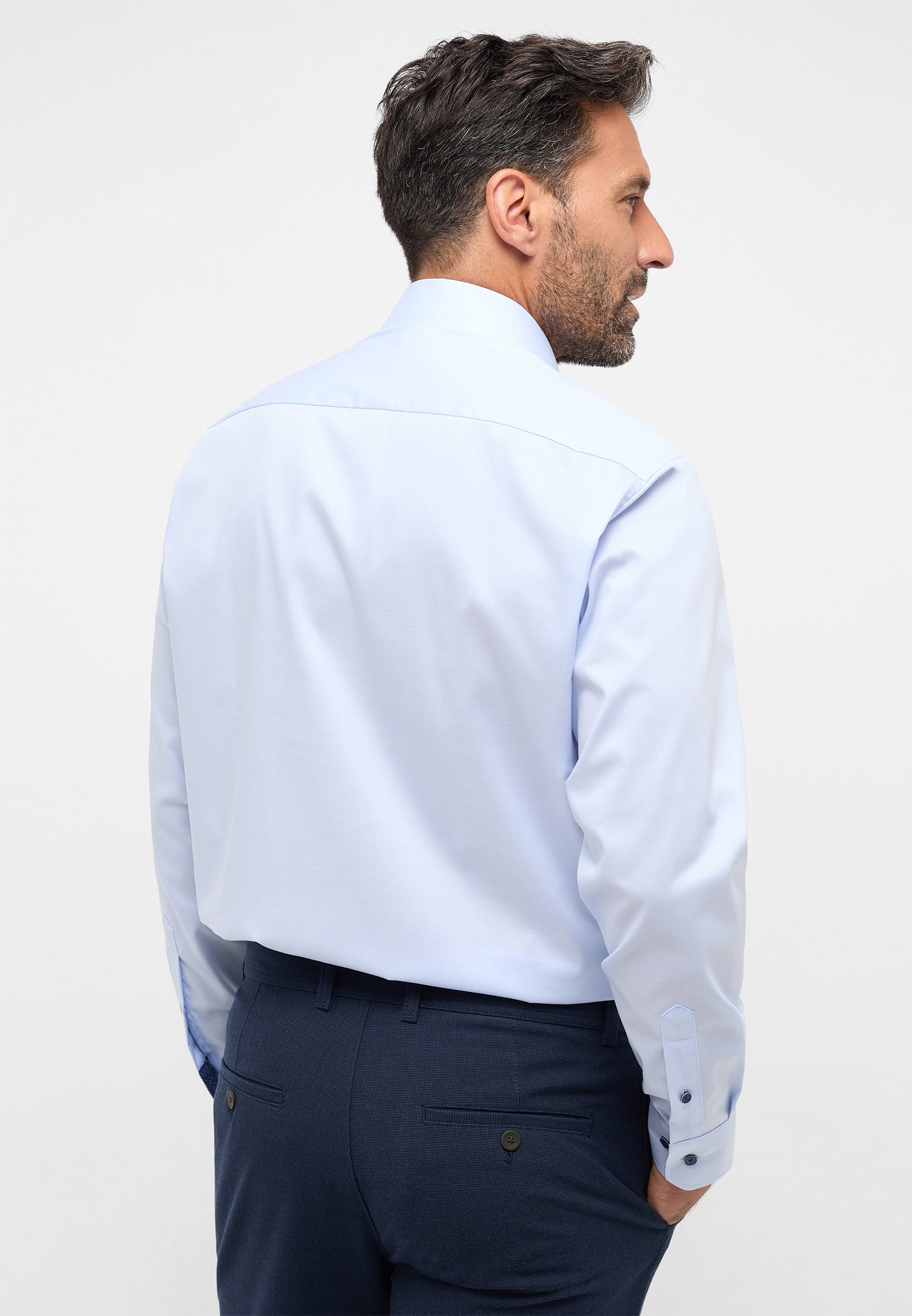 ETERNA COMFORT FIT Performance Shit Langarm Hemd - Seabreeze Chambray - 4060-10-E14E von Eterna