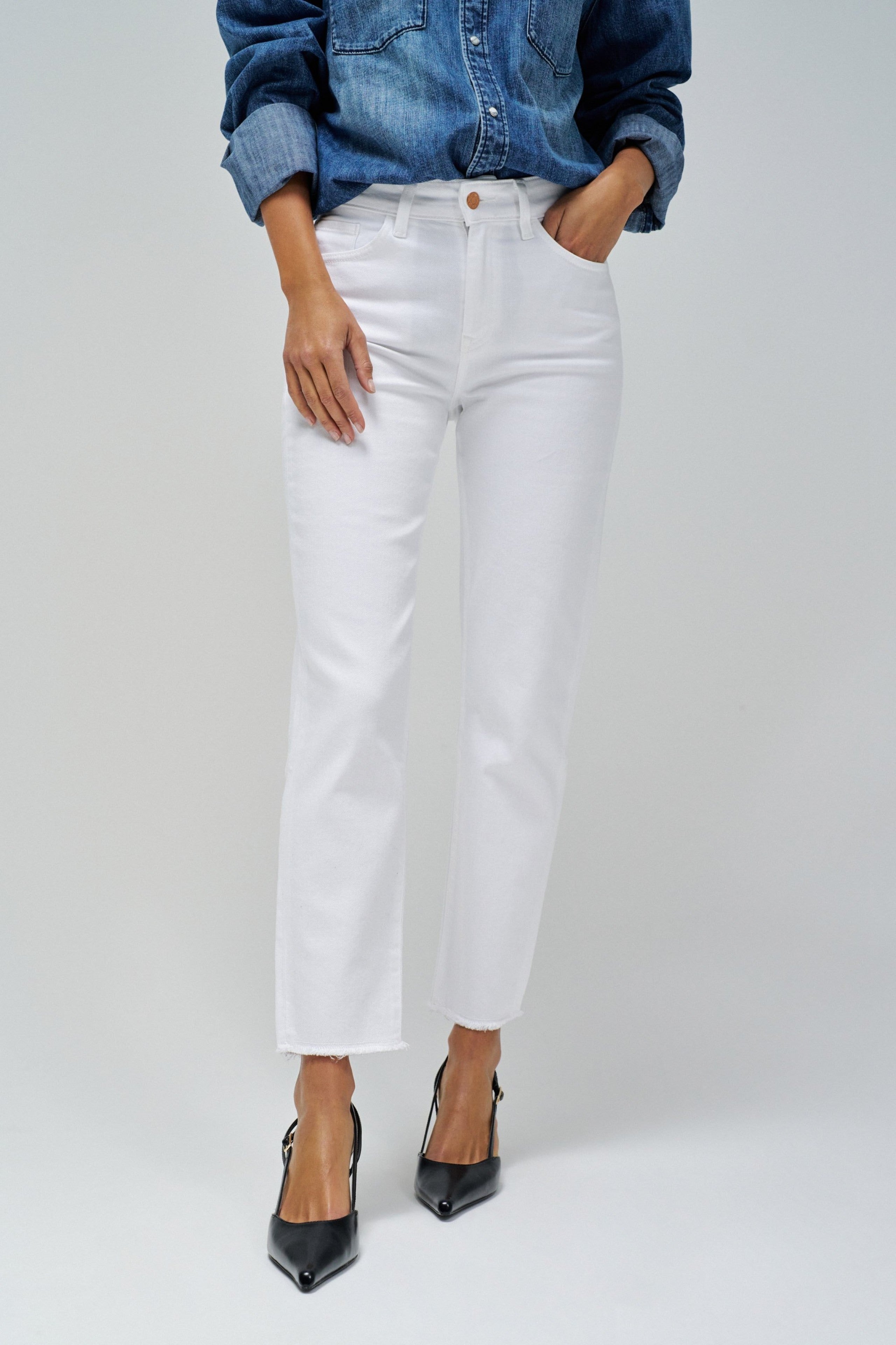 SALSA True Cropped Jeans - Bright Pearl White - 21008063.001 von Salsa