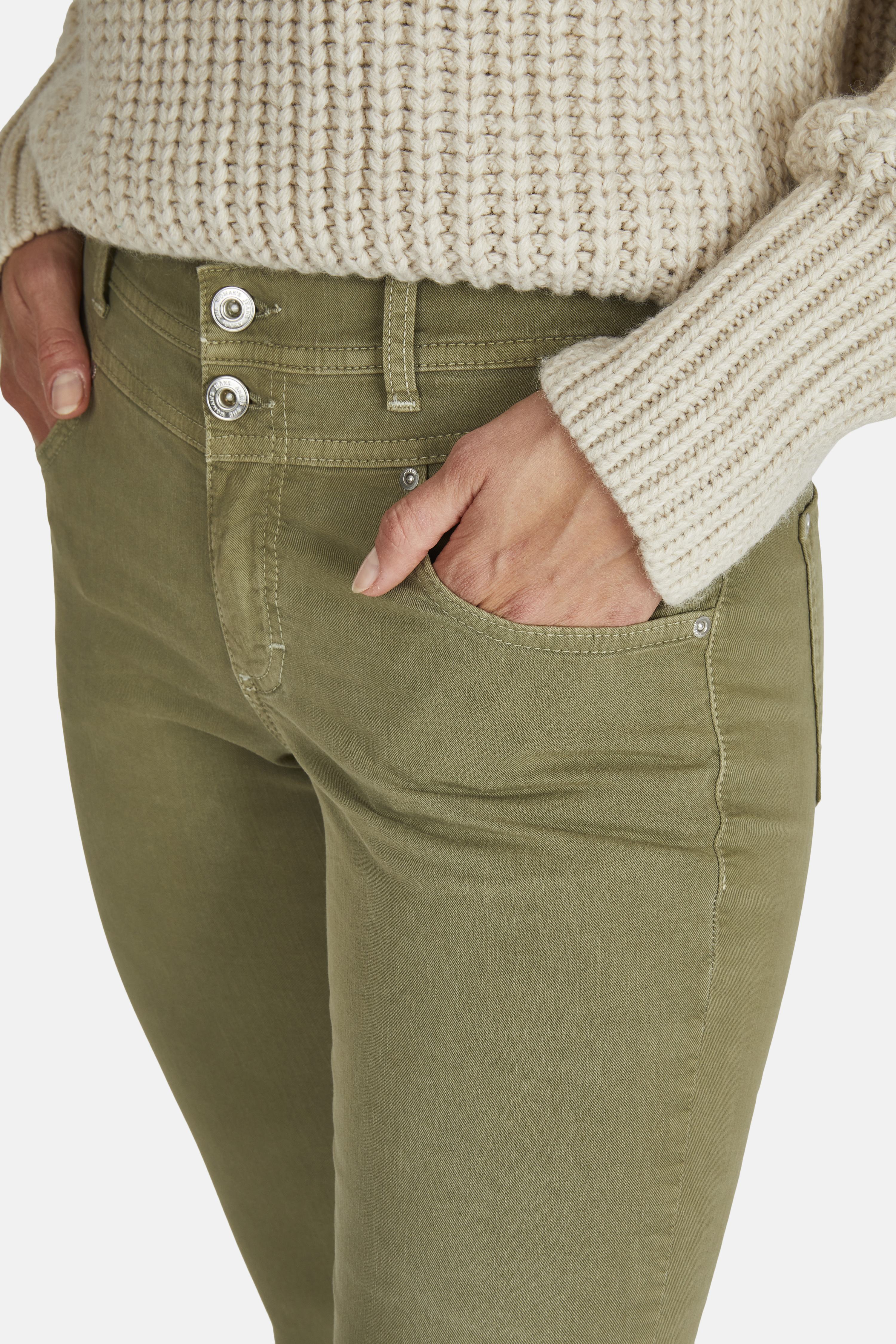 ANGELS JEANS Ornella Button 7/8 Hose - Dusty Olive Green - 178 680307.5415 von Angels Jeans