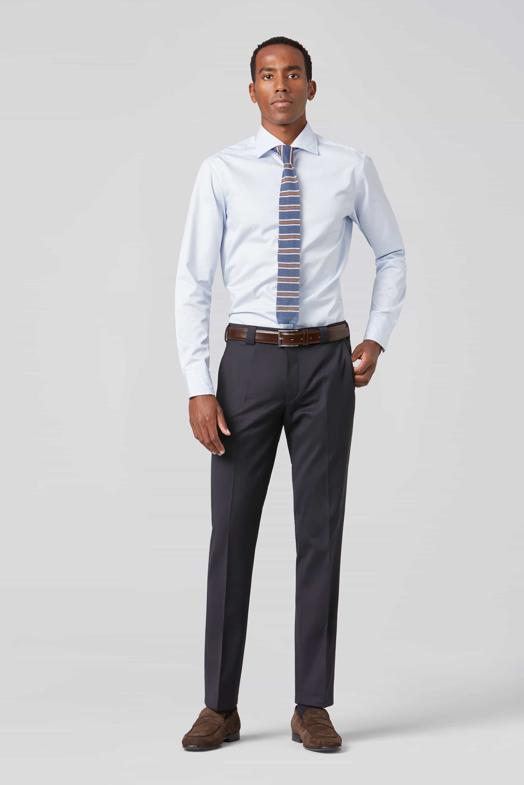MEYER HOSEN Roma Anzughose - Midnight Navy Weave - 115-0-9288.19 von MEYER HOSEN