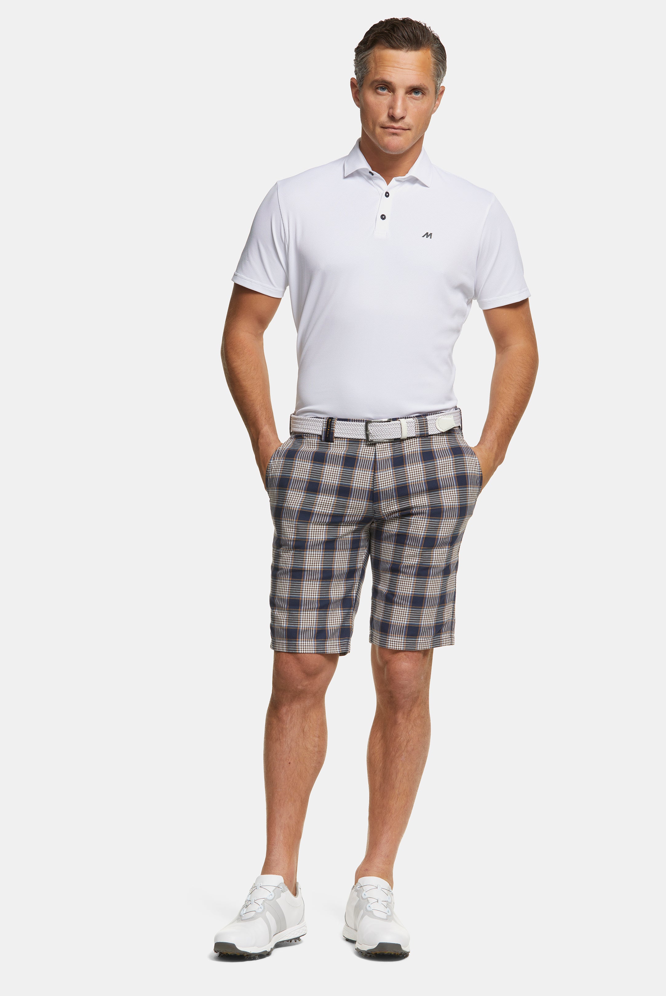 MEYER HOSEN St. Andrews Shorts - Coastal Tartan Navy - 154-1-8072-18