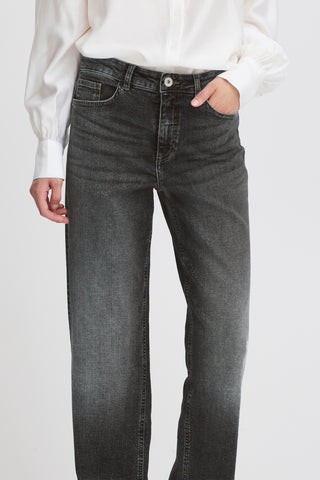 ICHI IHTWIGGY Straight Jeans - Iron Ink Grey - 20119128.19041