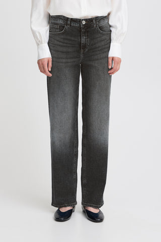ICHI IHTWIGGY Straight Jeans - Iron Ink Grey - 20119128.19041