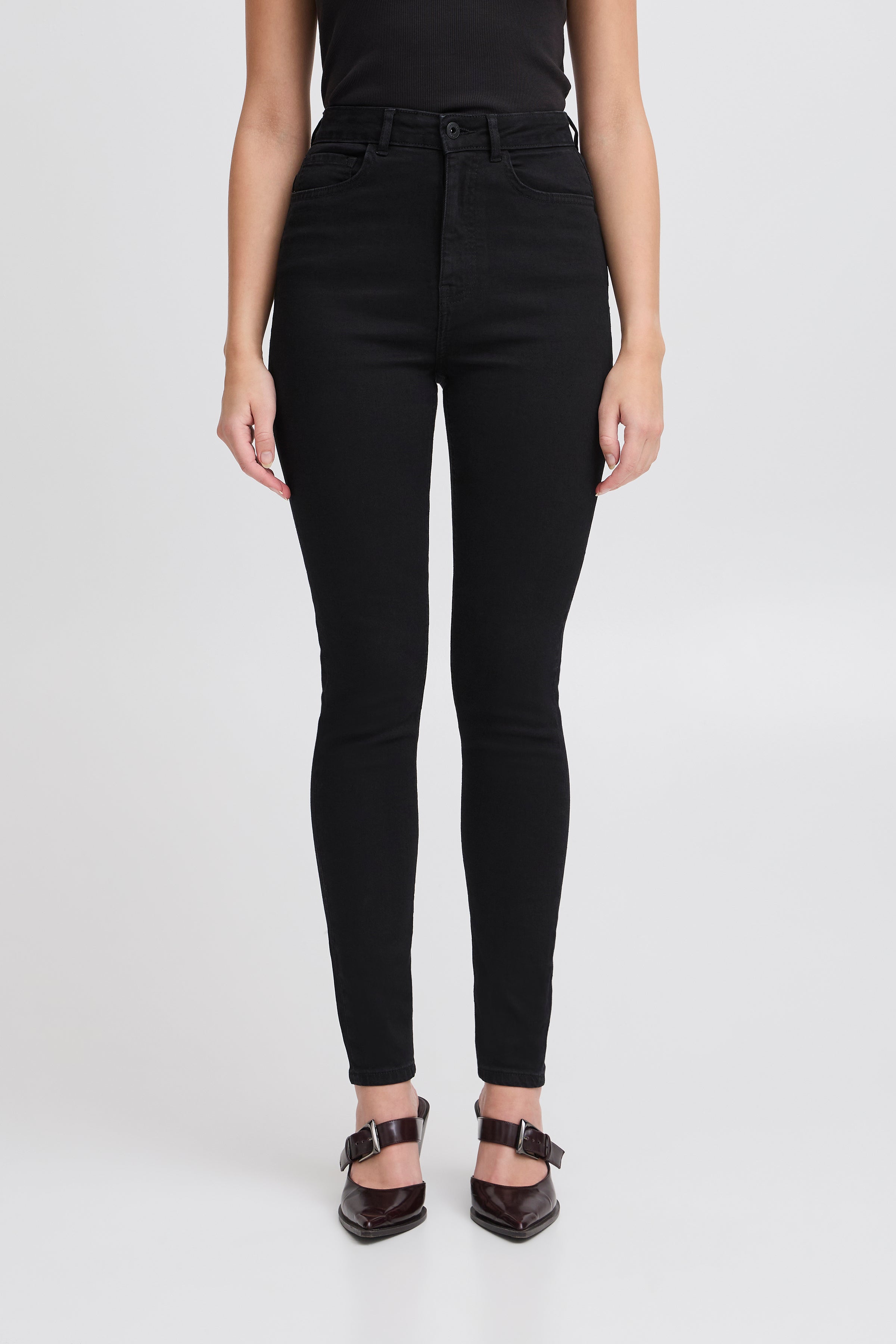 ICHI IHTWIGGY Slim High Waist - Midnight Onyx Black - 20122631.194008