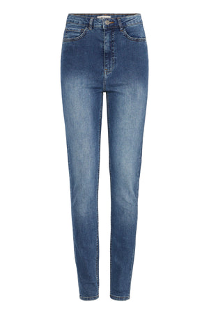 ICHI IHTWIGGY Slim High Waist Jeans - Seafoam Indigo - 20122631.200339