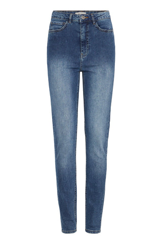 ICHI IHTWIGGY Slim High Waist Jeans - Seafoam Indigo - 20122631.200339