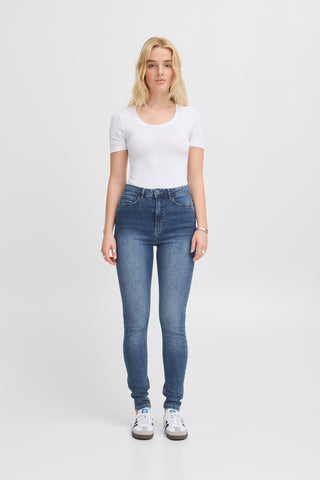 ICHI IHTWIGGY Slim High Waist Jeans - Seafoam Indigo - 20122631.200339