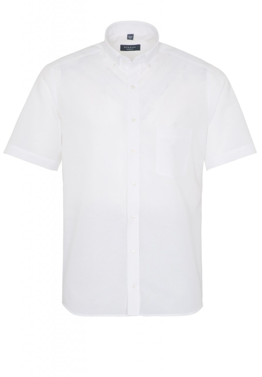 ETERNA MODERN FIT LEINEN Kurzarm Hemd - Crisp Linen White - 2022-00-K294