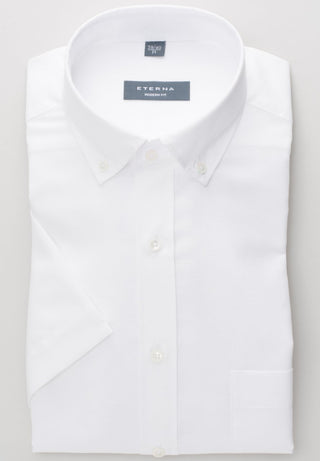 ETERNA MODERN FIT LEINEN Kurzarm Hemd - Crisp Linen White - 2022-00-K294