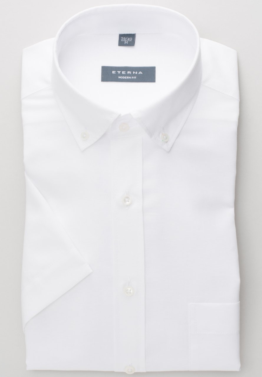 ETERNA MODERN FIT LEINEN Kurzarm Hemd - Crisp Linen White - 2022-00-K294 von Eterna