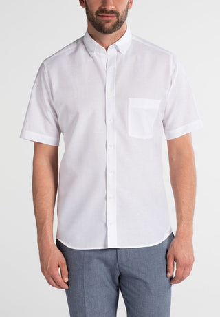 ETERNA MODERN FIT LEINEN Kurzarm Hemd - Crisp Linen White - 2022-00-K294