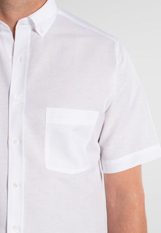 ETERNA MODERN FIT LEINEN Kurzarm Hemd - Crisp Linen White - 2022-00-K294