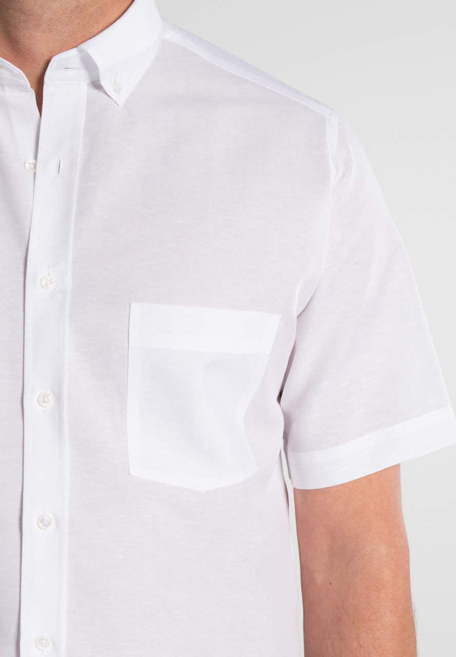ETERNA MODERN FIT LEINEN Kurzarm Hemd - Crisp Linen White - 2022-00-K294 von Eterna