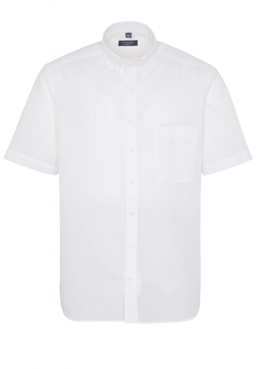 ETERNA COMFORT FIT LEINEN Kurzarm Hemd - Pearl Linen White - 2022-00-K294