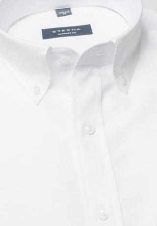 chemise manches courtes en lin eterna comfort fit lin blanc 2022-00-k294