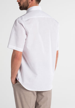 chemise manches courtes en lin eterna comfort fit lin blanc 2022-00-k294