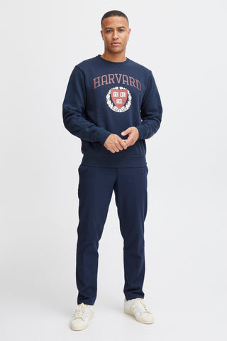 BLEND HARVARD Sweatshirt Pullover Rundhals - Midnight Crest - 20716638194024