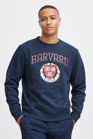 BLEND HARVARD Sweatshirt Pullover Rundhals - Midnight Crest - 20716638194024
