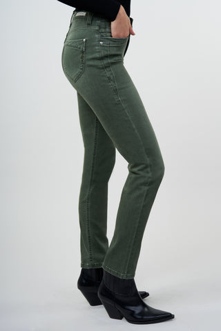 BLUE FIRE Nancy Slim-Jeans - Moss Olive - 1001.4189