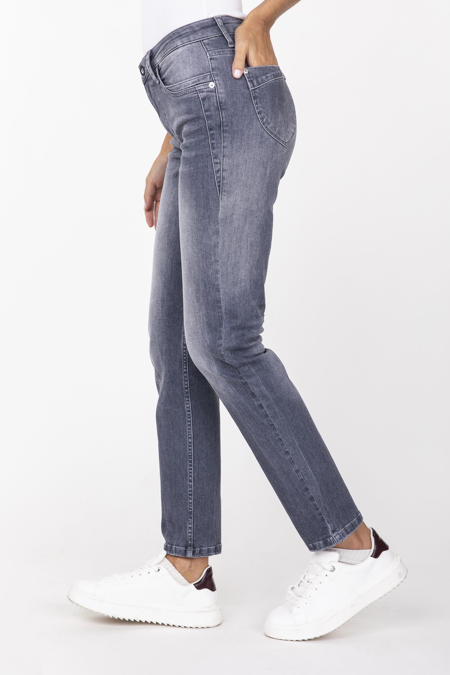 BLUE FIRE Nancy Slim Fit Jeans - Smoky Ash Grey - 1001.3070