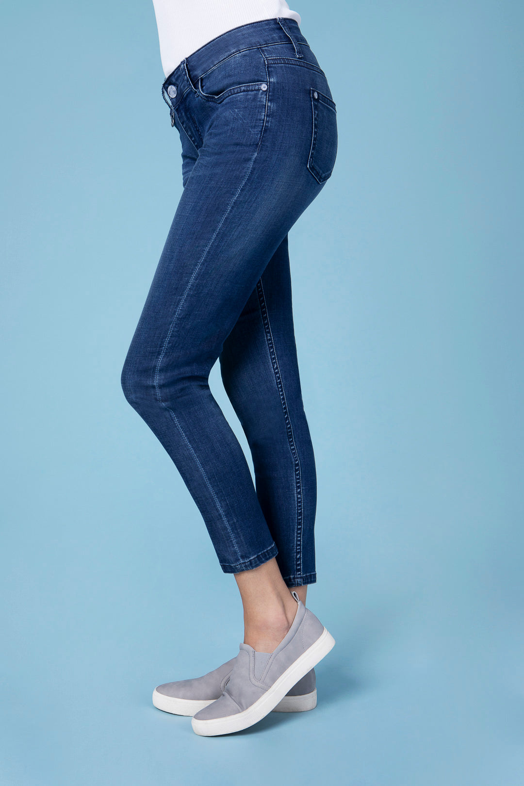 BLUE FIRE Chloe Skinny Jeans - Midnight Worn Indigo - 1046.558