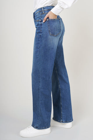 BLUE FIRE Judy Wide Leg Jeans - Coastal Stone Blue - 1156.261