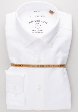 ETERNA Slim Fit Upcycling Shirt - Bright Porcelain White - 2370-02-MS74