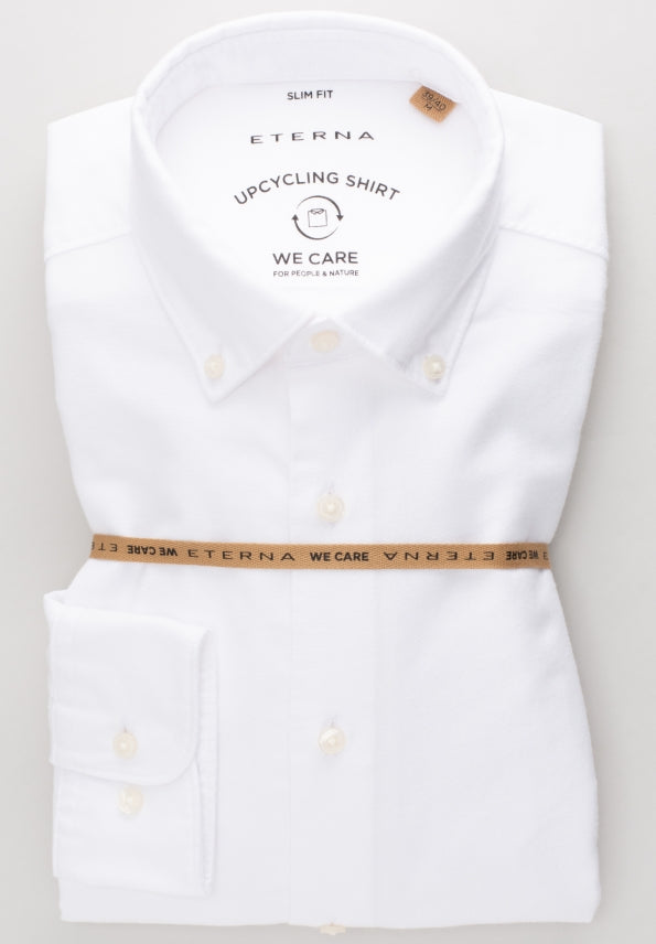 ETERNA Slim Fit Upcycling Shirt - Bright Porcelain White - 2370-02-MS74 von Eterna