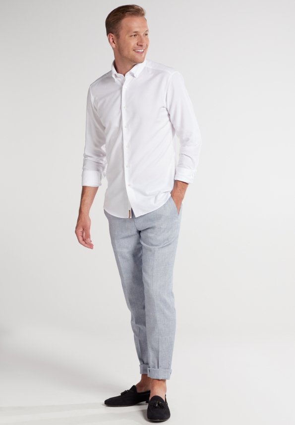 ETERNA Slim Fit Upcycling Shirt - Bright Porcelain White - 2370-02-MS74