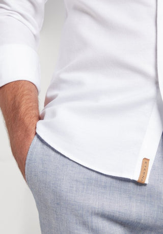 ETERNA Slim Fit Upcycling Shirt - Bright Porcelain White - 2370-02-MS74
