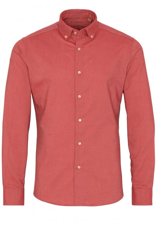 ETERNA SLIM FIT UPCYCLING SHIRT - Crimson Clay - 2370-57-MS74