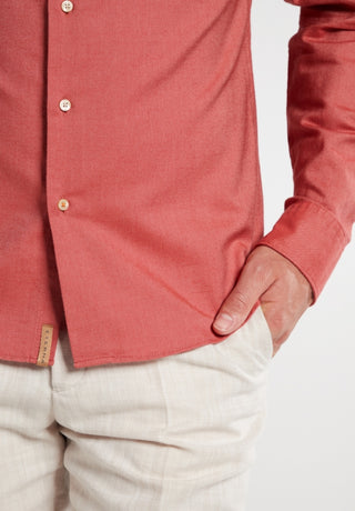 ETERNA SLIM FIT UPCYCLING SHIRT - Crimson Clay - 2370-57-MS74