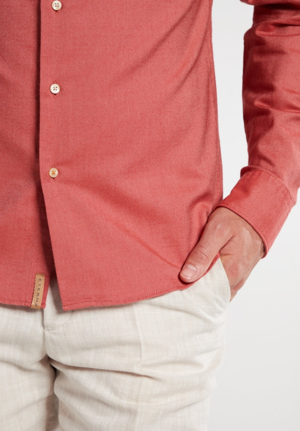 ETERNA SLIM FIT UPCYCLING SHIRT - Crimson Clay - 2370-57-MS74 von Eterna