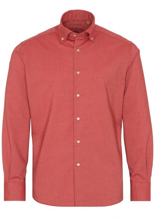 ETERNA Modern Fit Upcycling Shirt - Crimson Clay Red - 2370-57-VS74