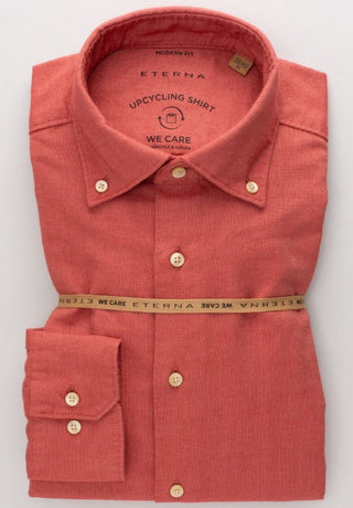 ETERNA Modern Fit Upcycling Shirt - Crimson Clay Red - 2370-57-VS74