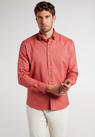 ETERNA Modern Fit Upcycling Shirt - Crimson Clay Red - 2370-57-VS74
