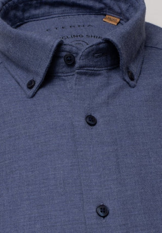 ETERNA SLIM FIT UPCYCLING SHIRT Langarm Hemd - Harbor Slate Blue - 2389-17-MS74