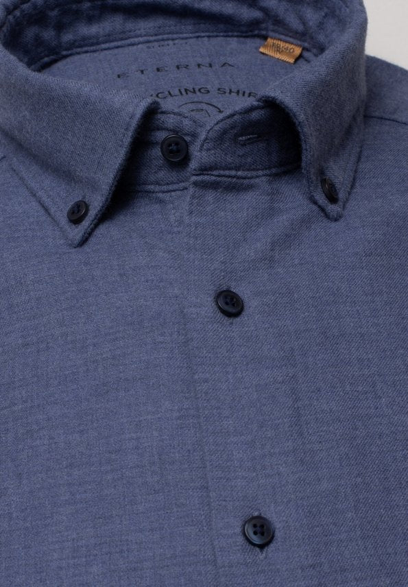 ETERNA SLIM FIT UPCYCLING SHIRT Langarm Hemd - Harbor Slate Blue - 2389-17-MS74 von Eterna