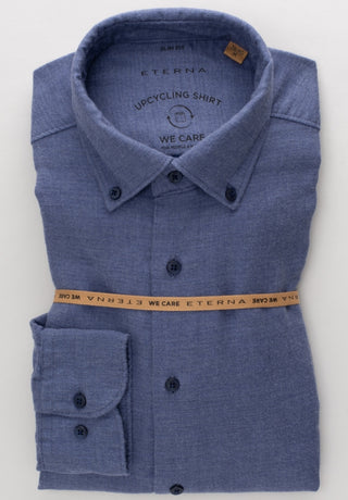 ETERNA SLIM FIT UPCYCLING SHIRT Langarm Hemd - Harbor Slate Blue - 2389-17-MS74